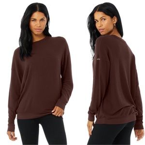 Alo Soho Pullover in Cherry Cola